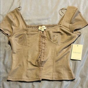 Meraki Women's Tan Top